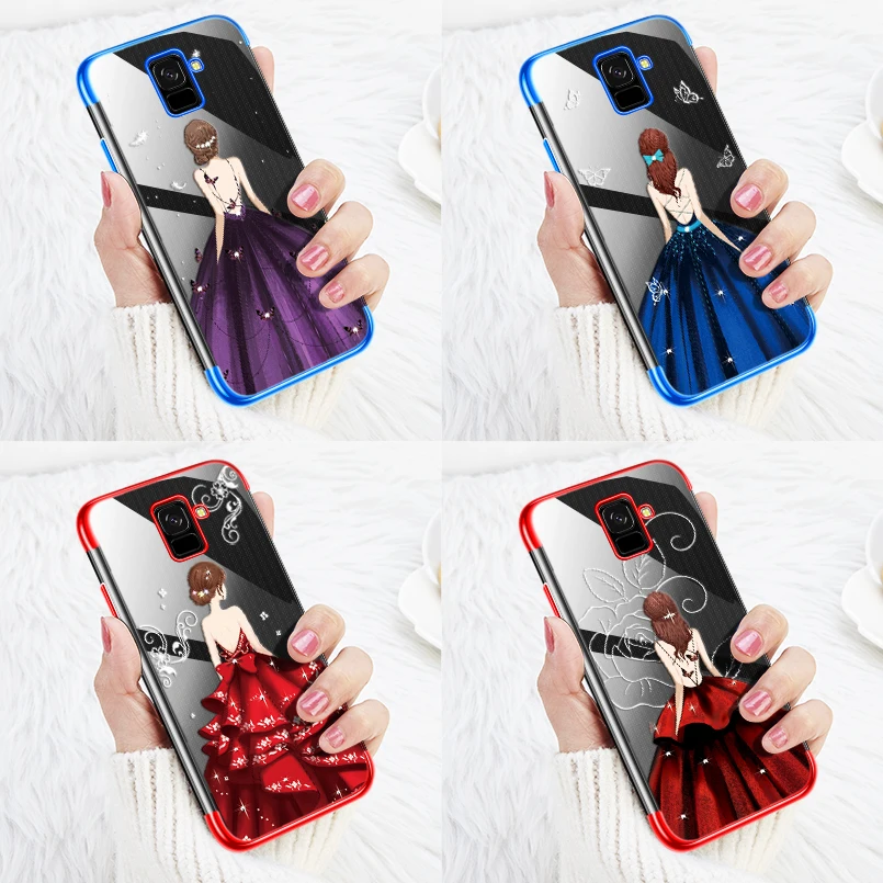 ASINA Transparent Case For Samsung Galaxy A8 2018 Soft TPU Luxury Clear Cover Plus Bumper Funda Coques |