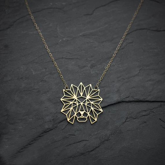 Ожерелье NianDi с подвеской в виде головы льва оригами ожерелье геометрического