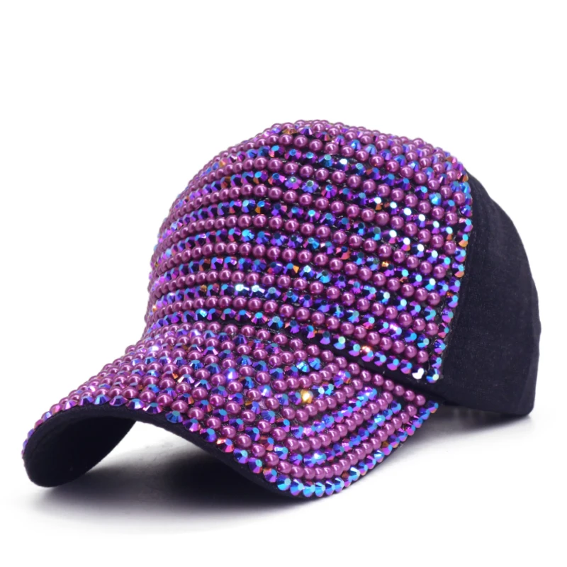Бейсбол Кепки с Стразы Bling Роскошные женские Кепки летние Повседневное сетка солнцезащитный козырек шапка регулируемый в стиле «хип-хоп» для Casquette Femme - Цвет: C6