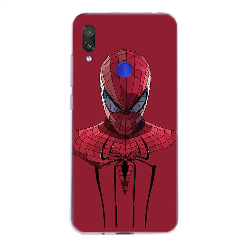 Красный силиконовый чехол с человеком-пауком для Xiaomi Redmi Y3 S2 Y2 Note 7 6 5 Pro 4 4X 5A 6A Pocophone