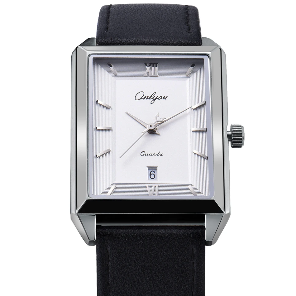ONLYOU Lover Watches Fashion Square Gold Watch Men Business Quartz Clock Women Luxury Wristwatch For Couple Gift | Наручные часы