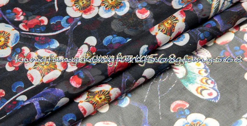 Женское платье-рубашка из ткани с бабочкой цветочным принтом | Дом и сад