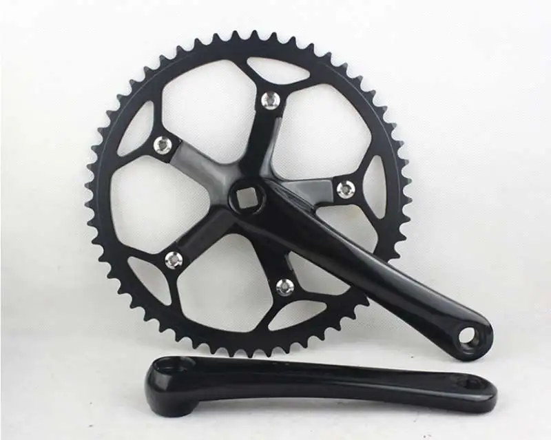 44/46/48/53T Crank набор неподвижный Шестерни погрузчик мотора с небольшими колесами, складные грипы для велосипедного руля Алюминий Звездочка сплава кривошипно звездочки диаметра окружности болтов