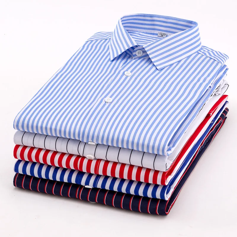 Aoliwen 2020 men summer short sleeve Striped print shirt fashion casual shirts for men flannel high quality Beach wind 5XL