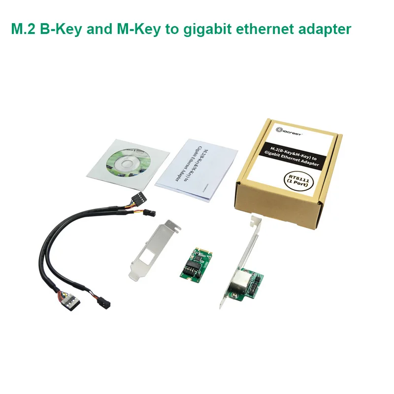 M.2 B Key и M к 1 порту 10/100/1000 Мбит/с gigabit ethernet Сетевая карта Realtek 8111