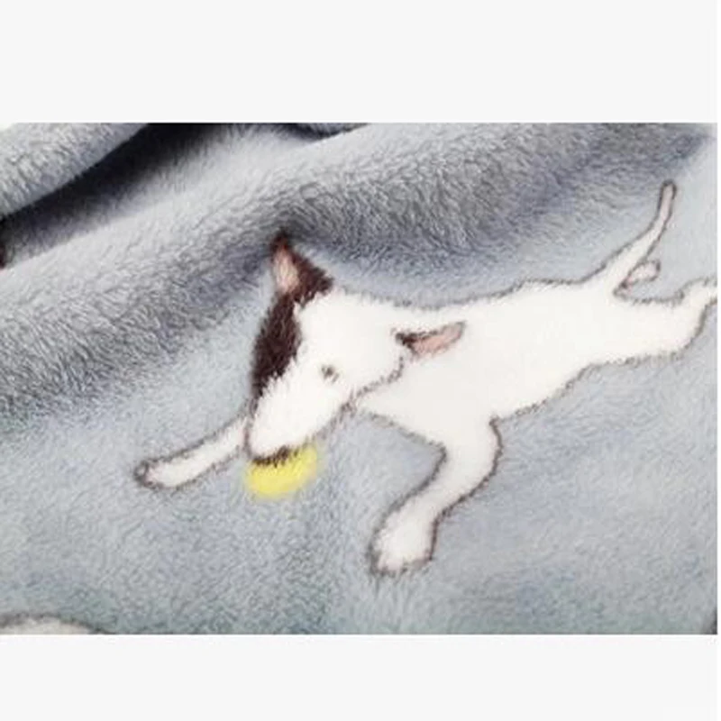 Японский мультфильм коралловый флис теплое одеяло кошка собака 100x80 см терьер