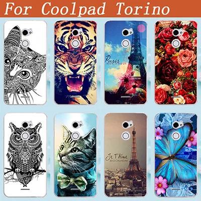 Чехол для Coolpad Torino Новое поступление сделай сам УФ-краска цветной тигр филин Роза