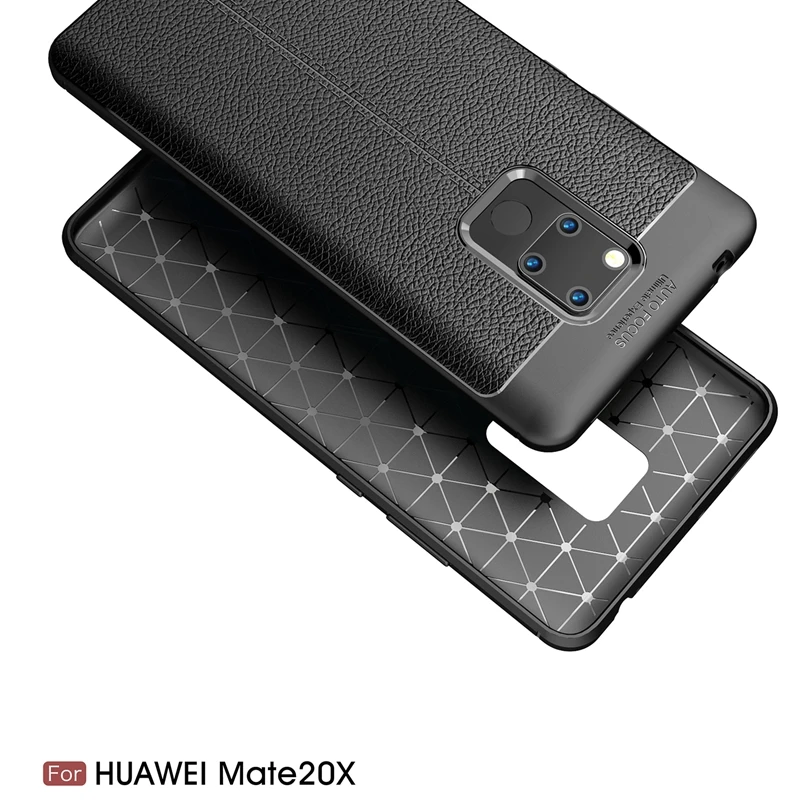 For Huawei Mate 20X / Mate20X Case Phone Back Protective Smartphone Soft Litchi striae Shockproof Cover | Мобильные телефоны и
