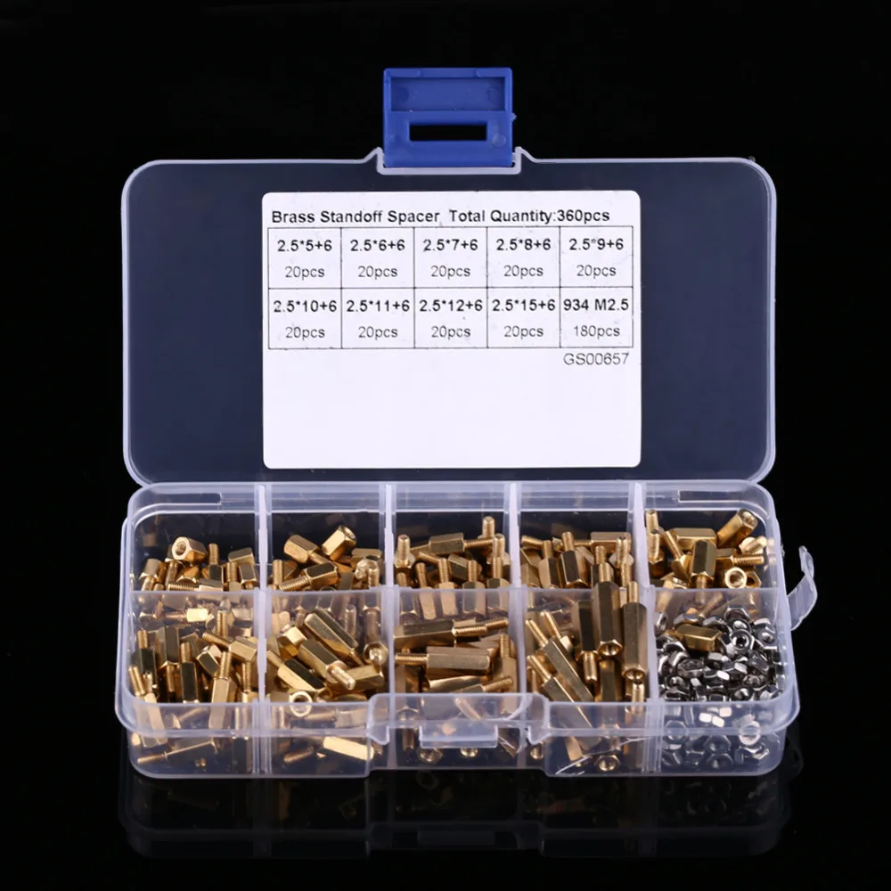 360 шт. латунные шестигранные гайки из нержавеющей стали|Наборы гаек и болтов| |