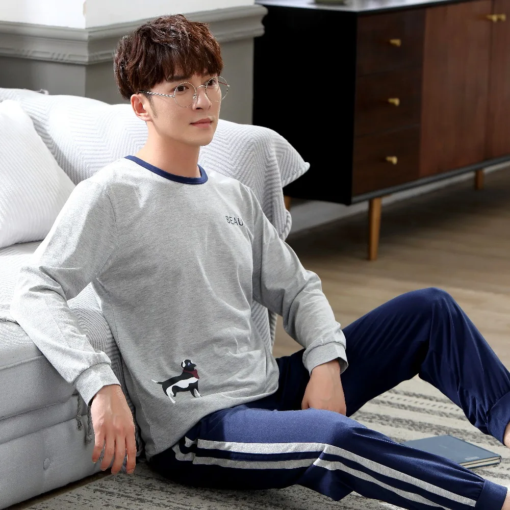 Осень-зима домашняя одежда мужские повседневные пижамные комплекты Мужской