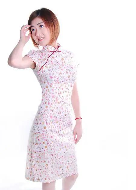 New Chinese Women's Silk Mini Cheong-sam Evening Dress S M L XL XXL Free Shipping A1016 | Тематическая одежда и
