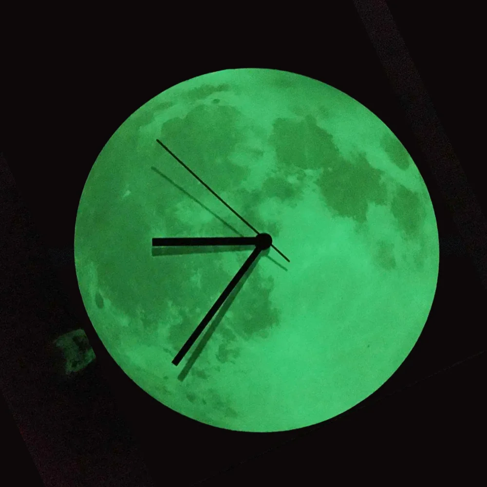 12 inch Grow Moon Wall Clock 30CM Luminous Shape Round Home bedroom office Clcok | Дом и сад