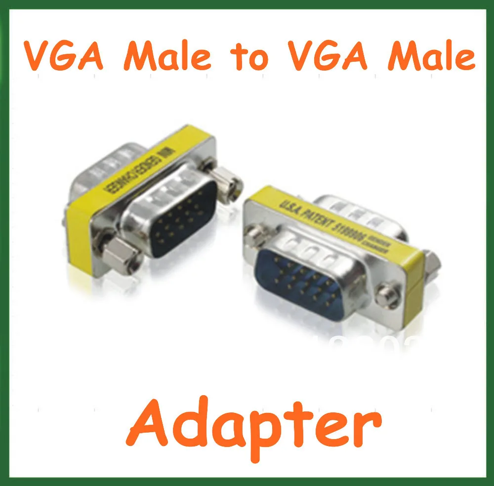 100pcs VGA Male to VGA Male Computer Adapter VGA Male to Male Connector Extender