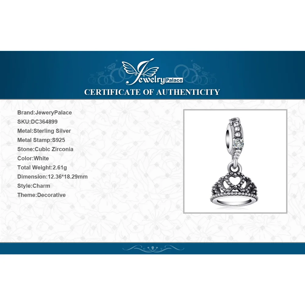 Jewelrypalace очаровательны принцесса браслет серебро 925|sterling silver 925 charms|silver charmssilver bracelet