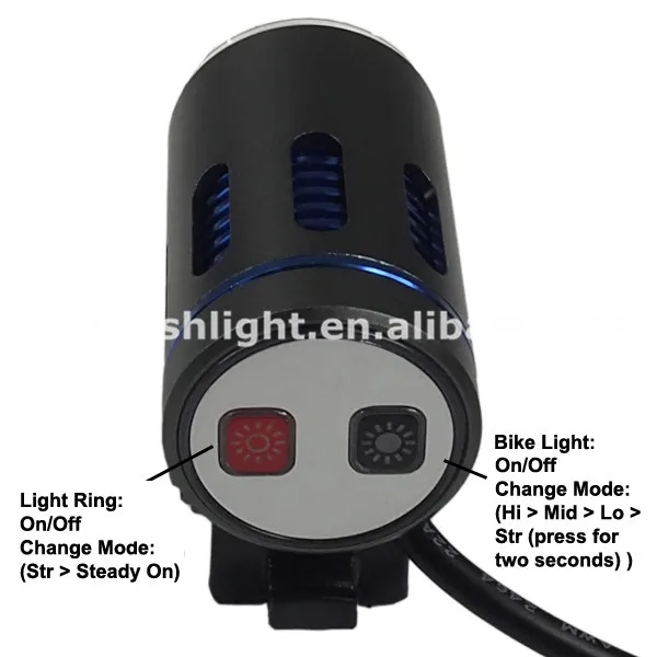 Free Shipping New Cree XM-L2 U2 LED 4+2-Mode 1100 Lumens Bike Light - Grey and Blue | Лампы и освещение
