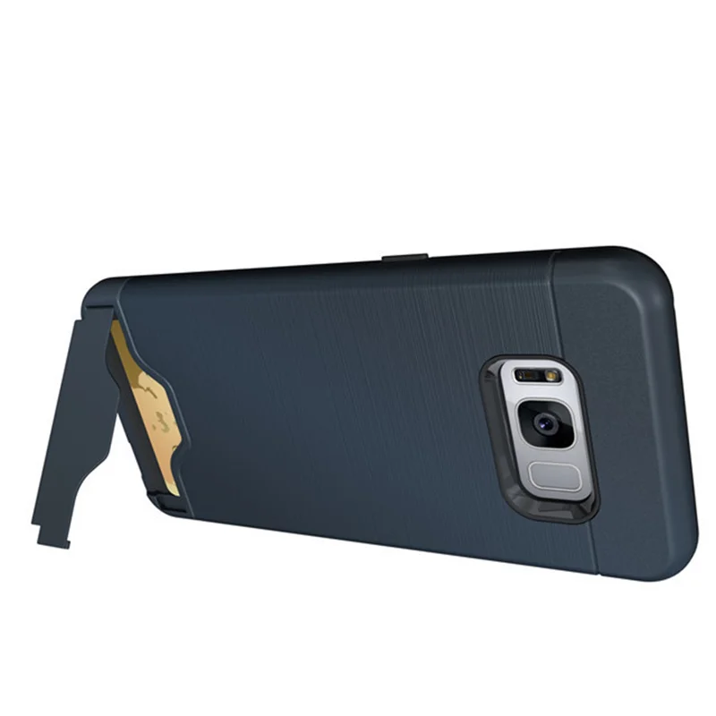 For Samsung Galaxy S8Plus S8 Cover Brushed Armor Silicone Rubber Phone Case S8plus Card Slot Holder | Мобильные телефоны и