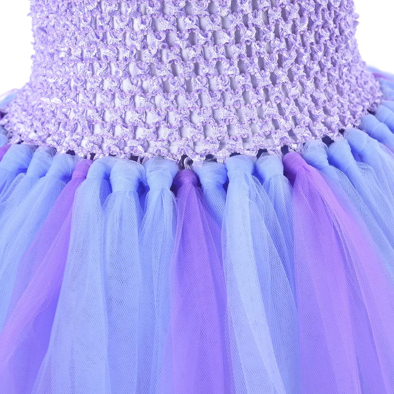 

Girls Mermaid Costume With Headband Blue Princess Girl Tutu Dress The Sea Shell Tulle Fancy Party Dress Kids Halloween Costume