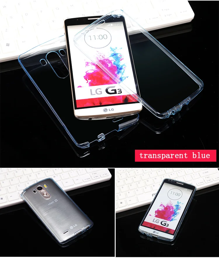 Touchable 360 Full Protective Clear TPU Cover For LG G3 G4 Ultra Thin Soft Phone Case G5 G6 Front Back |