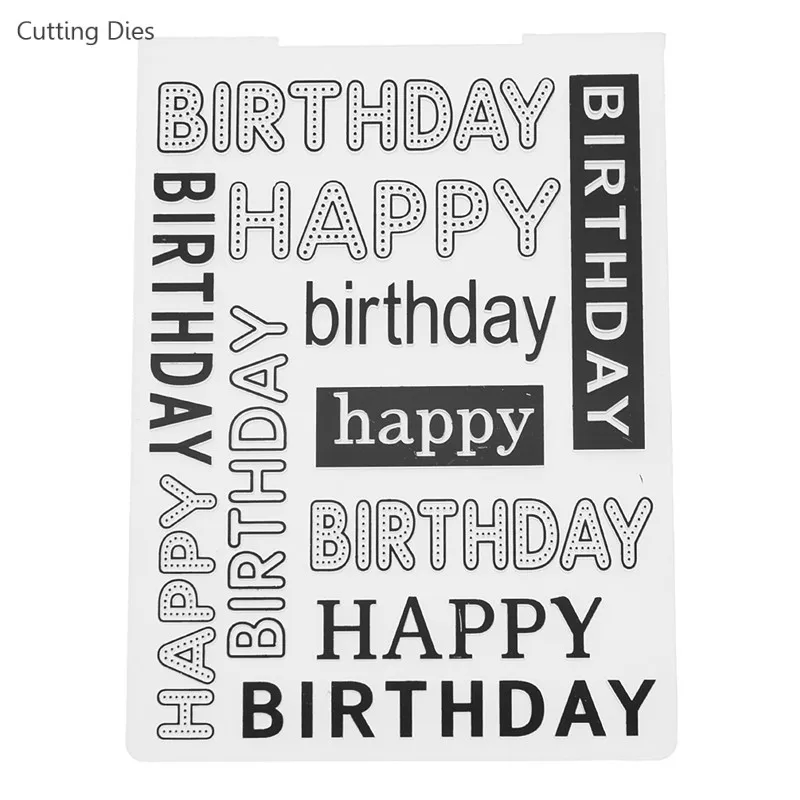 1 шт/партия с днем рождения пластиковые папки для тиснения изготовления карт