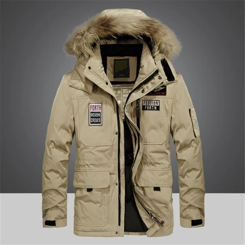 Зимние мужские ботинки с защитой от ветра Парка на пуху высокого качества для