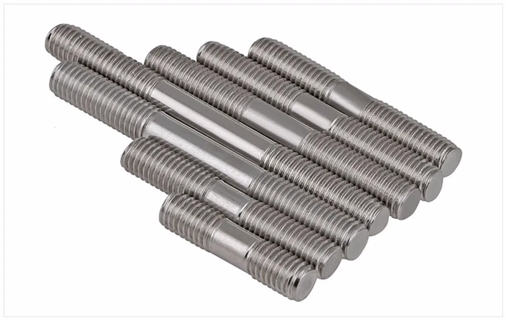 

10PCS M10 Stainless Steel Double End Threaded Screw Headless Double Thread Studs Bolt M10*40/45/50/55/60/65/70-200mm