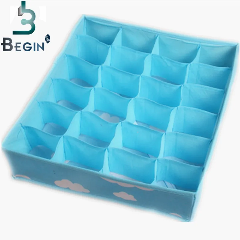 Синяя модная удобная складная коробка для хранения с различными сетчатыми