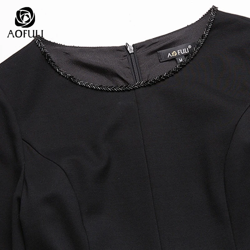 AOFULI M Xxl Xxxl 4xl Плюс Размеры элегантная женщина платье с цветочным принтом