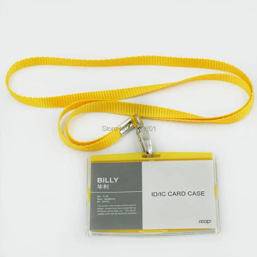 1 шт./лот горизонтальный держатель для удостоверения личности с ремешком на шее