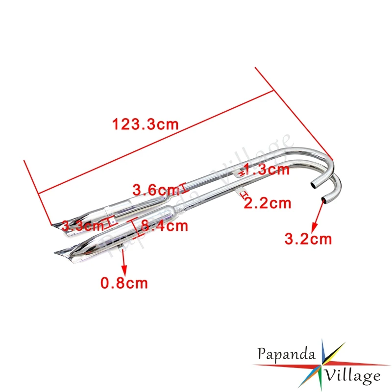 Мотоциклетный хромированный выхлопной глушитель Fishtail 24 л.с. ретро 750cc выхлопные