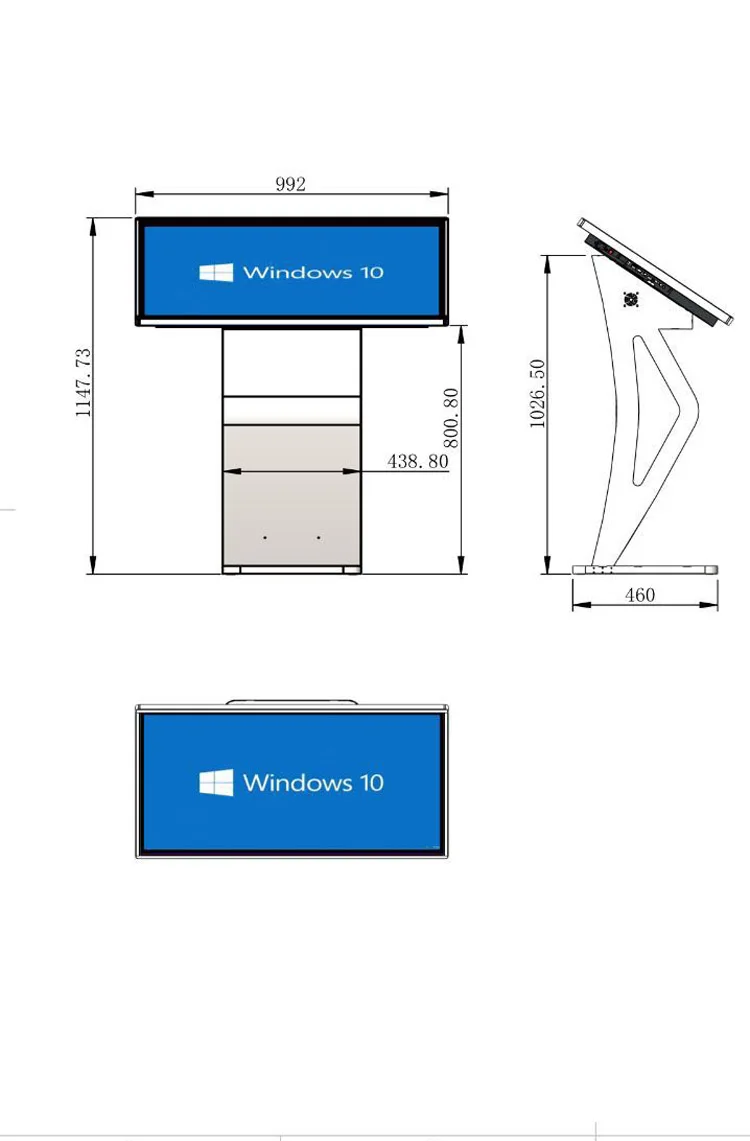 43 дюймов lcd все в одном Windwos I5 Интерактивный Стол сенсорный экран Цифровая рекламная вывеска дисплей киоск