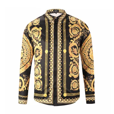 shirt01 EDSON ARANTES, мужская рубашка, модная, необычная, роскошный дизайн, платье с принтом, рубашка, мужская, с длинным рукавом, 3D, Цветочный, повседневная, приталенная, вечерние, рубашки - Цвет: shirt01