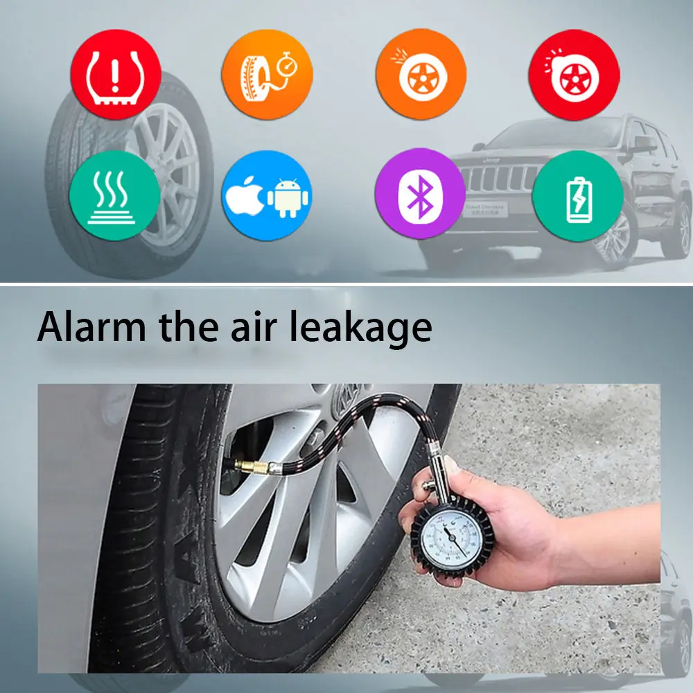 Bluetooth V4.0 автомобиля Беспроводной TPMS шин Давление Мониторы Системы внешний Сенсор