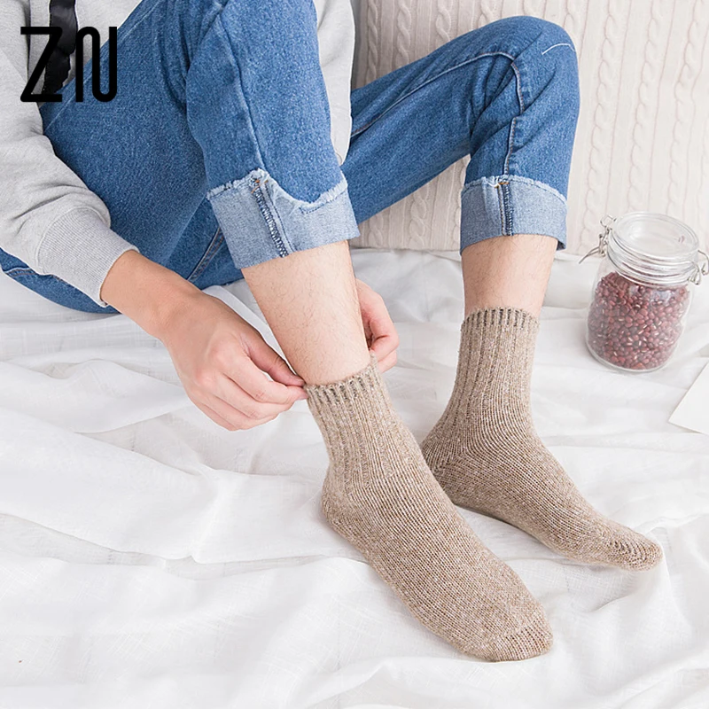 Супер Мягкий Ретро Double Иглы Толщиной Line мужские Носки Теплые толстая Кашемир