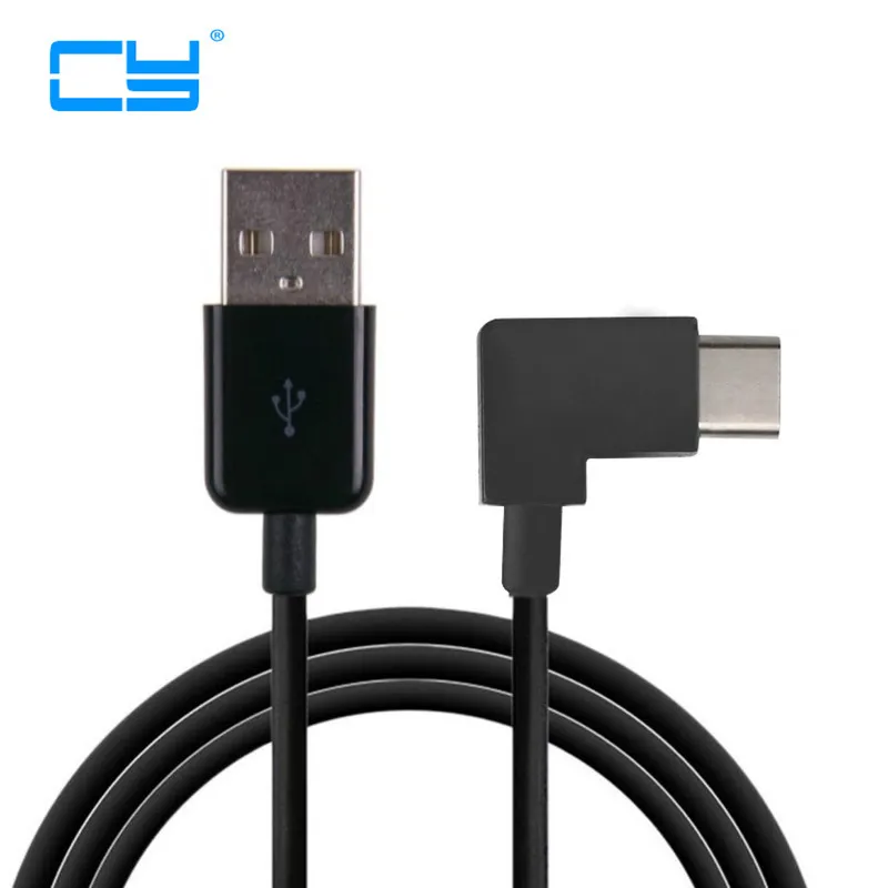 USB Type C 100 см 1 м 2 3 короткий кабель 90 градусов прямоугольный разъем провод для