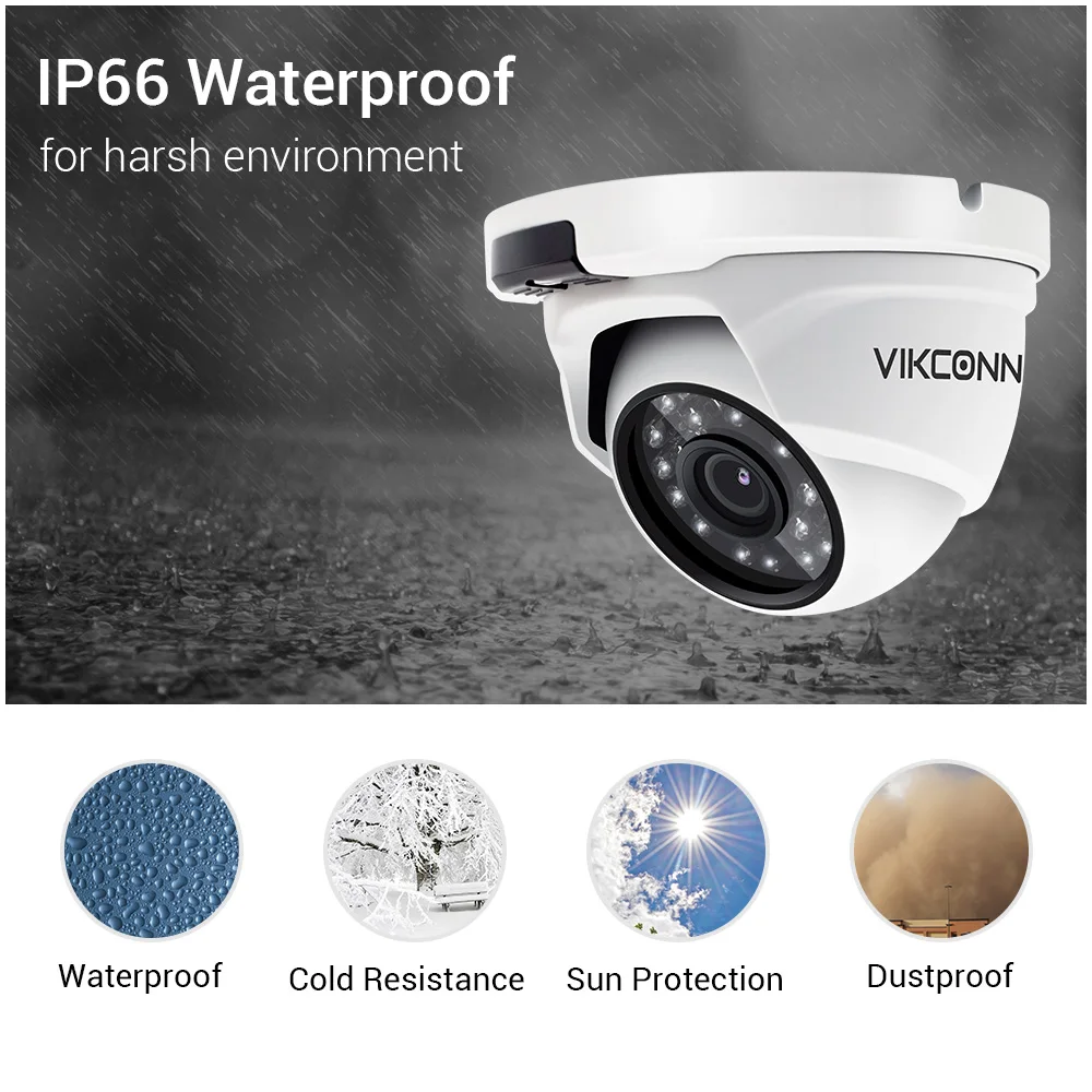 VIKCONN 2.0MP sony IMX307 всепогодный 1080 P AHD видео системы наблюдений камера наблюдения