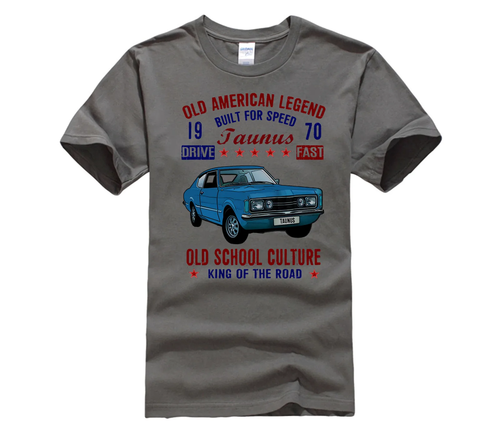 Men's white short sleeve t-shirt VINTAGE AMERICAN CAR TAUNUS 1970 NEW COTTON Fashion T Shirt 100% Cotton | Мужская одежда