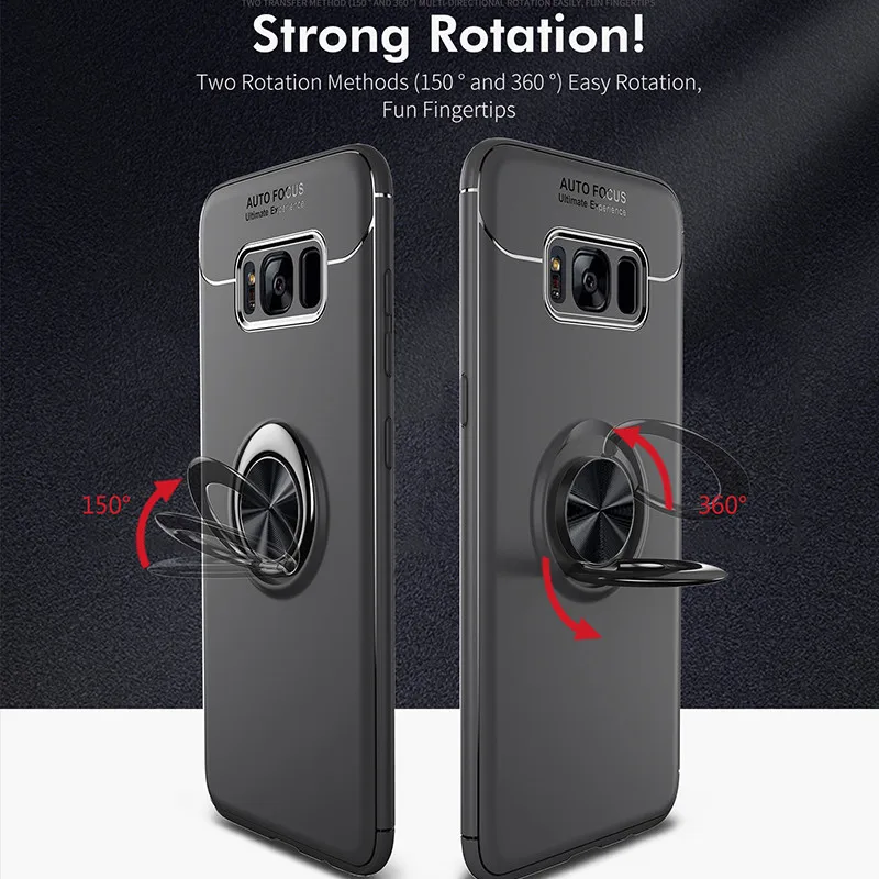Чехлы для телефонов Samsung Galaxy s8 s9 s10 plus магнитный автомобильный держатель с кольцом