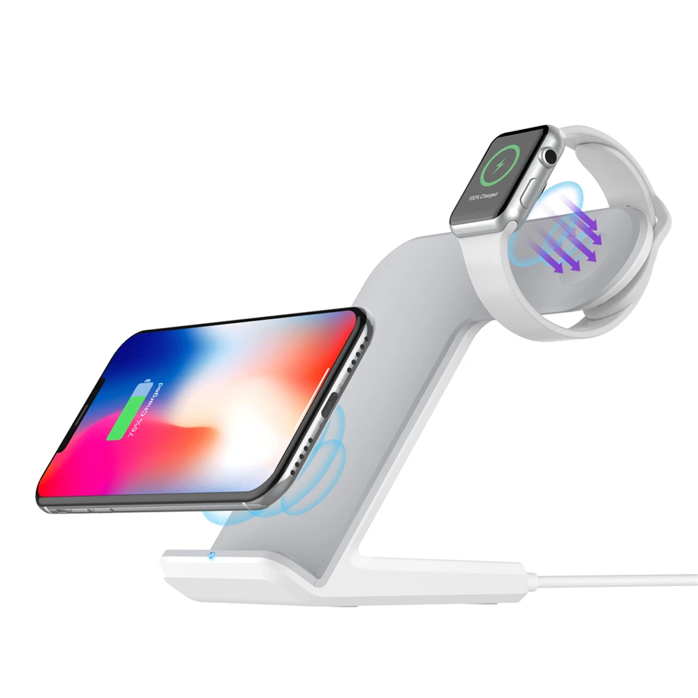 2 in 1 Wireless Charger for apple watch 4 Type C 10W Qi Fast Charging Pad iphone XS MAX XR X 8 Plus Samsung S9 | Электроника