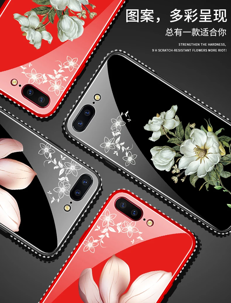 Роскошный стеклянный чехол Жасмин цветок лилии чехол для телефона для iPhone 7 8 Plus XS Max XR цветочный чехол s для iPhone X 8 7 6 6S Plus чехол