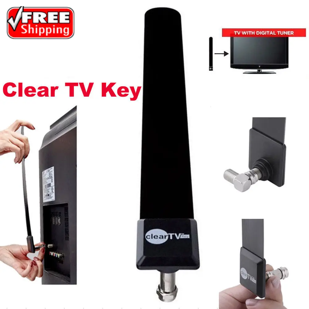Горячая Partable Mini Clear tv Key HD tv 100+ FREE HD tv цифровая Внутренняя антенна 1080p Канатный кабель