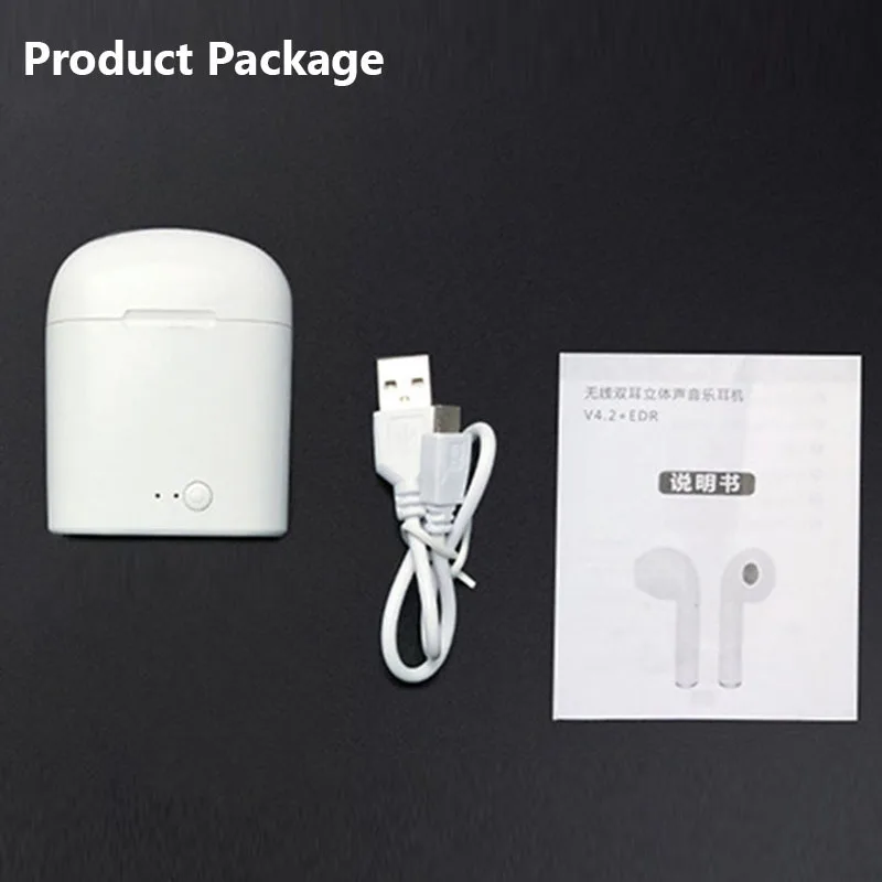 TWS Bluetooth наушники i7s мини настоящие беспроводные для apple iPhone Android зарядная коробка