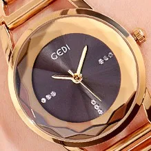 gold black Модные повседневные женские часы, женские классические кварцевые наручные часы из нержавеющей стали, женские часы-браслет, часы bayan saat, новинка - Цвет: gold black