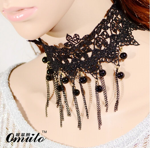 2014 new fashion ladies short gothic handmade retro steam Ban Ke Leisi flower collar necklace jewelry sales wholesale. | Украшения и