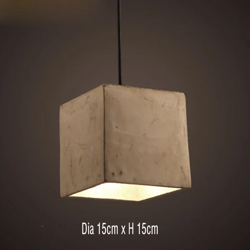 H Dia150xH150mm 20 видов Лофт цементные подвесные светильники современный промышленный бетонный подвесной светильник креативные художественные подвесные лампы для кафе ресторана - Цвет корпуса: H Dia150xH150mm