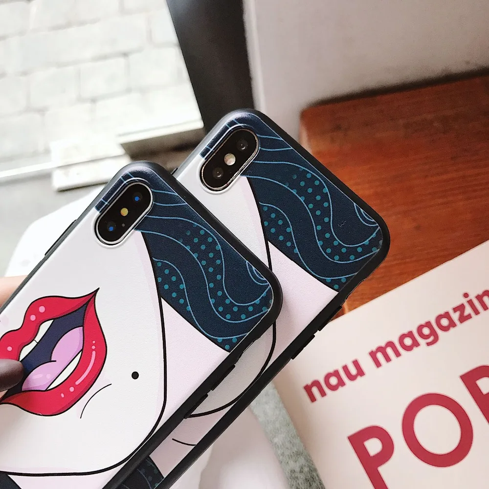 Новое поступление пикантные красные губы IPhone7/8/7/8 P Силиконовые soft shell IPhone6/6s чехол