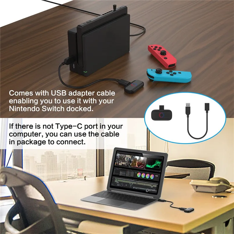 Bluetooth аудио передатчик Type c с поддержкой PS4 для коммутатора ПК использования в