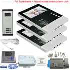 3 единицы видео домофона Rfidкод клавиатуры с Eletronic замок видео домофон системы Цвет 4,3 