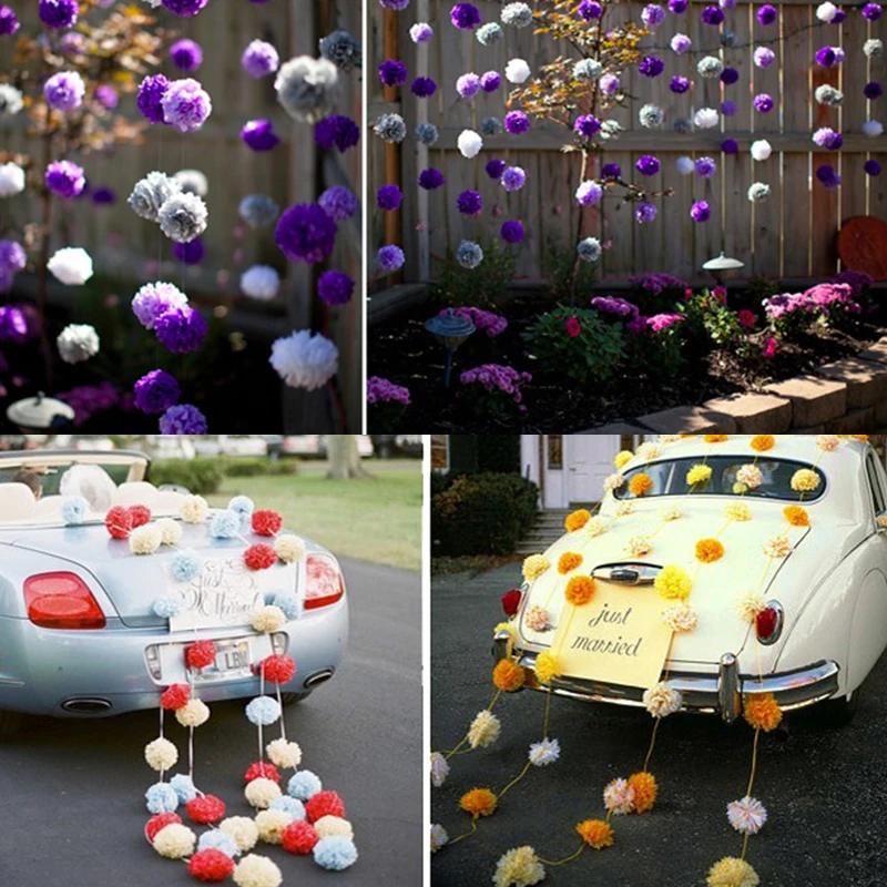 Свадебные украшения 15 см 6 дюймов Папиросные бумажные помпоны Цветочные шары