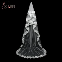 in stock 2018 lace long wedding veil white ivory bridal veil new wedding accessories voile mariage