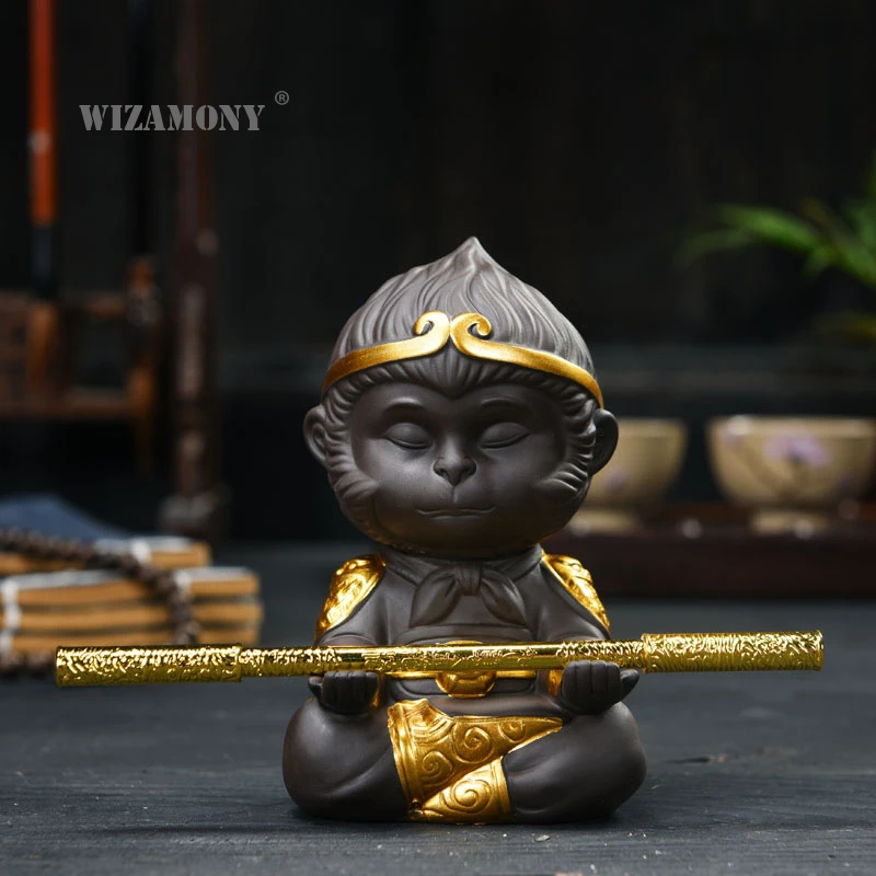 Китайская фиолетовая глина WIZAMONY аксессуары для чая в виде обезьяны короля